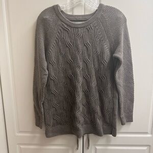 Sonoma Cable Knit Sweater Small Taupe Crewneck Cotton Blend Cozy